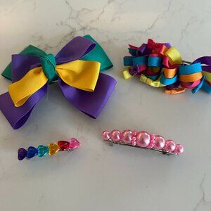 2 for $10 🎁 Fun Variety of Bright Hair Bows/Barrettes